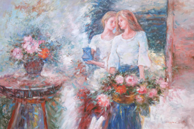 Sisters, Oil on Canvas