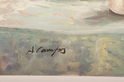 A. Cambos, 2 Paintings, Young Woman &amp; Child