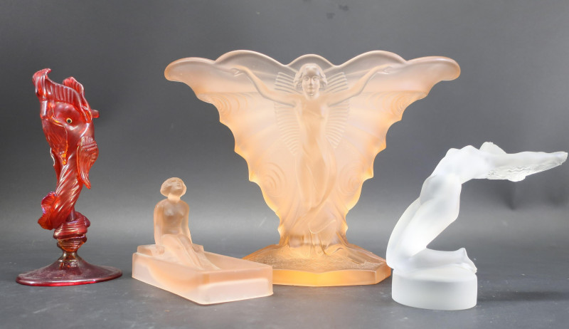 4 Pieces Depression Era/Venetian Glass