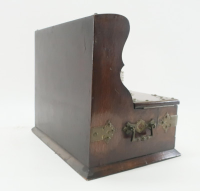 Brass Mounted Oak Tantalus &amp; Decanters