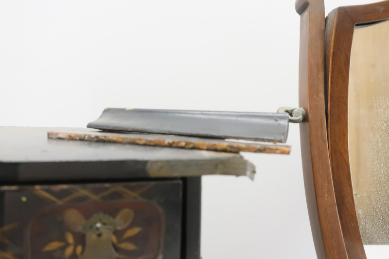 Japanese Lacquer Jewelry Cabinet &amp; Shaving Stand