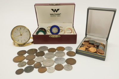 Group with Watch, Clock &amp; Coins