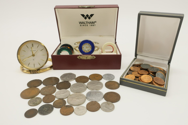 Group with Watch, Clock &amp; Coins