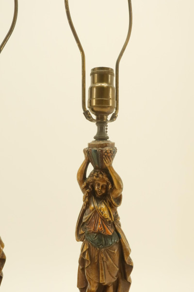 Pair Metal Figural Lamps