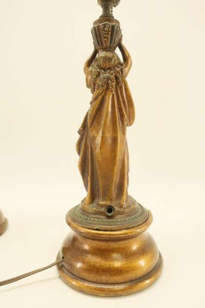 Pair Metal Figural Lamps