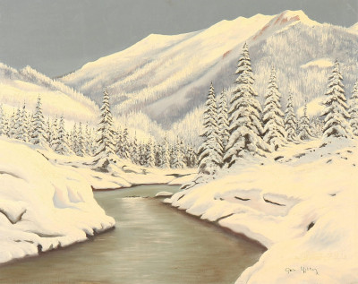 Gale Walton, Winter Scene, 1964, O/M