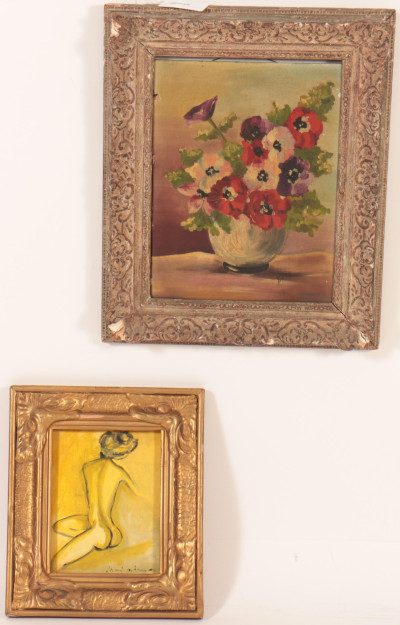 2 Works, &apos;Still Life&apos; and &apos;Nude&apos;, O/B