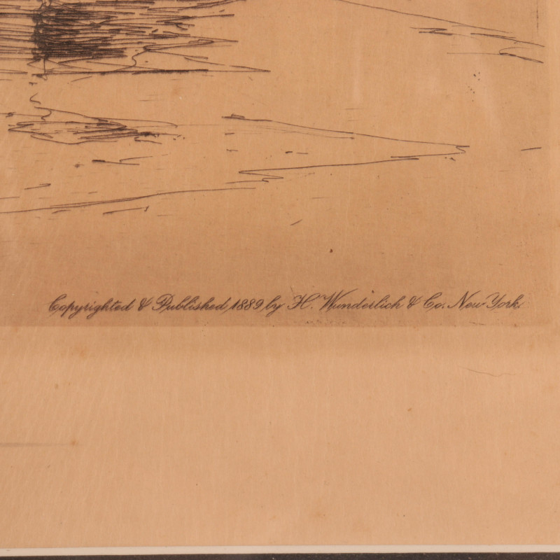 C.A. Platt - Etching Harbor Scene, c 1889