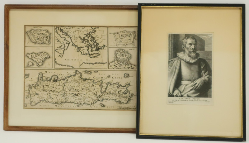 Antique Map (C18C.) Crete &amp; Etching of M. Pepyn