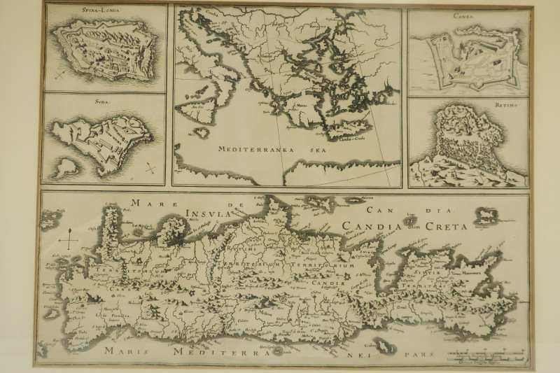 Antique Map (C18C.) Crete &amp; Etching of M. Pepyn