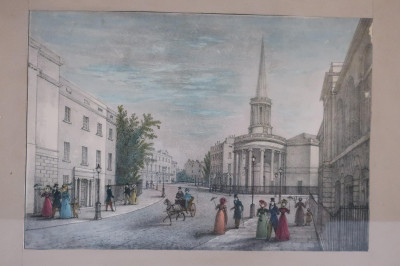 Churches, 19C American W/C; European City Print