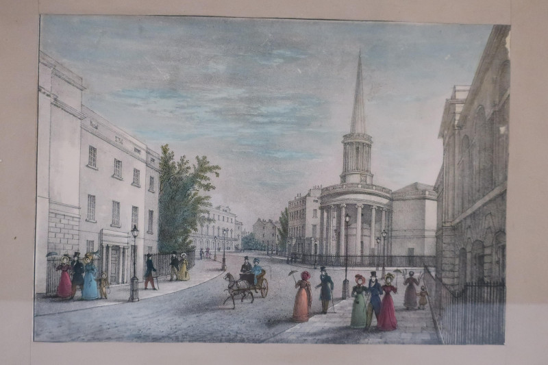 Churches, 19C American W/C; European City Print