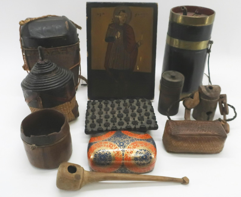 11 Mostly African and Indian Wooden Objects