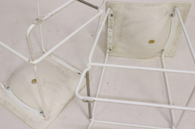 Pair Viccarbe White Plastic &amp; Metal Stools