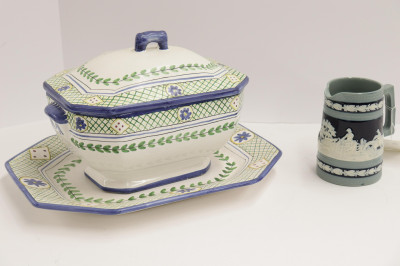 Portuguese Covered Tureen &amp; Spode Pitcher