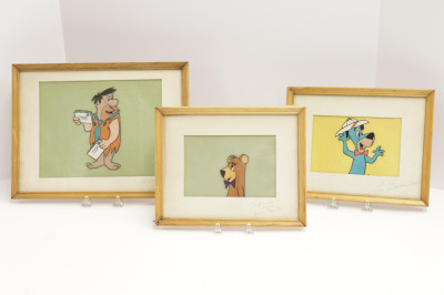 3 Cels - Flintstone, Huckleberry Hound &amp; Boo Boo