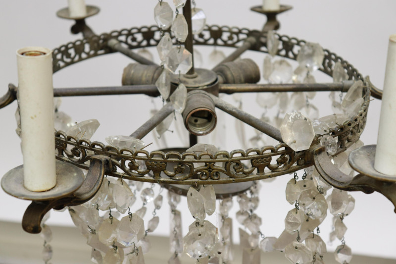 6-Light Gilt Metal Chandelier
