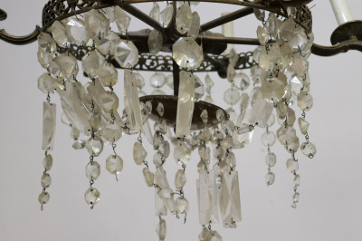 6-Light Gilt Metal Chandelier