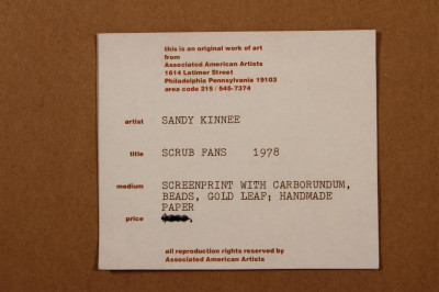 Sandy Kinnee, &quot;Scrub Fans&quot; Screenprint
