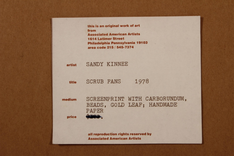Sandy Kinnee, &quot;Scrub Fans&quot; Screenprint