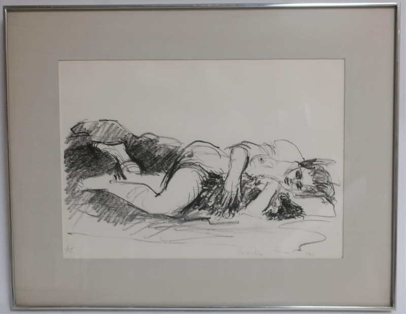 Resch, 20th C., &apos;Reclining Nude&apos;, Lithograph