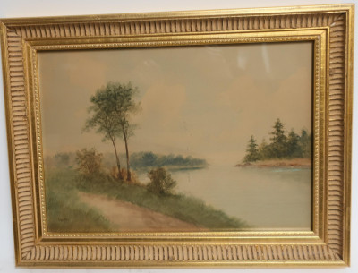 Watercolor &quot;River Bank&quot;