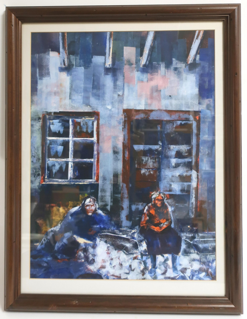 Street Figures, 20th C., Watercolor