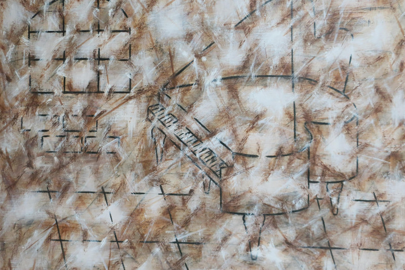 20th C. Abstract in Black, Brown, &amp; White, O/C
