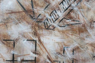 20th C. Abstract in Black, Brown, &amp; White, O/C