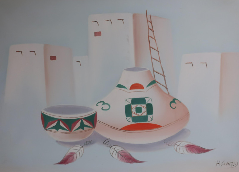 H. Gary, Contemporary, &quot;Pueblo Pots&quot; O/C