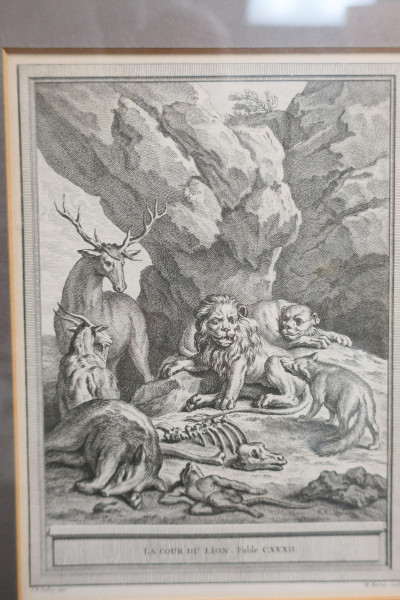 After Oudry, 1686-1755 4 Prints Fontaine’s Fables