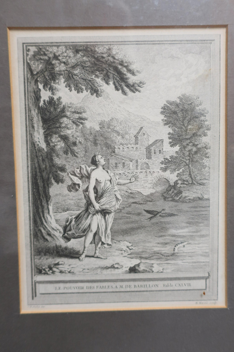 After Oudry, 1686-1755 4 Prints Fontaine’s Fables