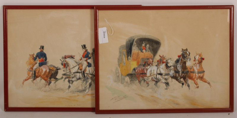 Eugene Pechaubes, 1890-1967, Pair Lithographs