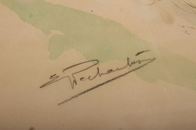 Eugene Pechaubes, 1890-1967, Pair Lithographs