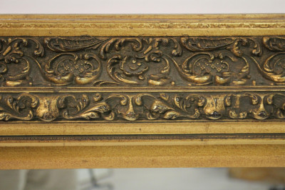 Large Gilt Framed Mirror w/ Leaf Scrolls