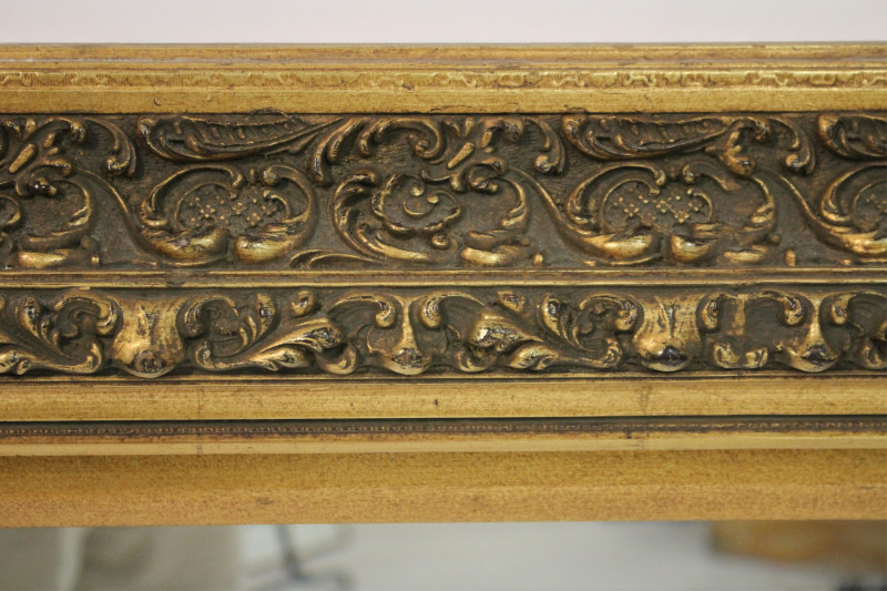 Large Gilt Framed Mirror w/ Leaf Scrolls
