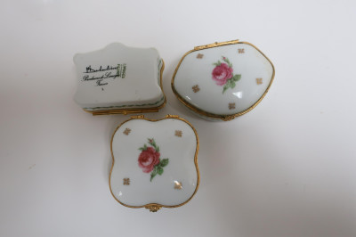 38 Small Porcelain Boxes. Limoges