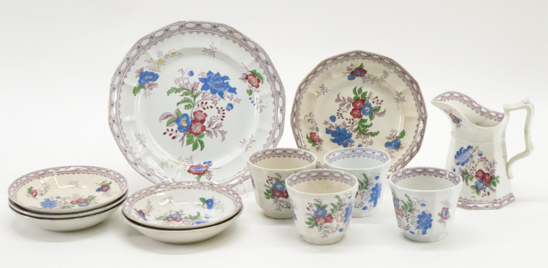 12 Colorful Transferware Items, Alcock Cobridge