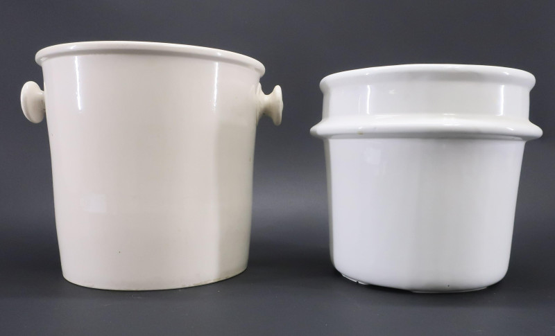 2 Ironstone White Buckets