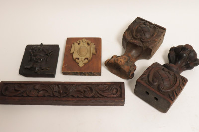 Figural &amp; Decorative Carved Wood Panels, Objects