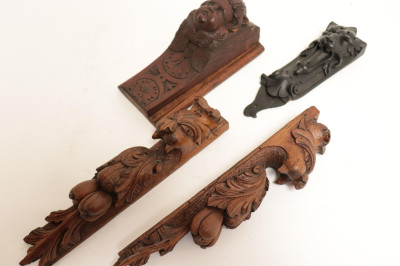 Figural &amp; Decorative Carved Wood Panels, Objects