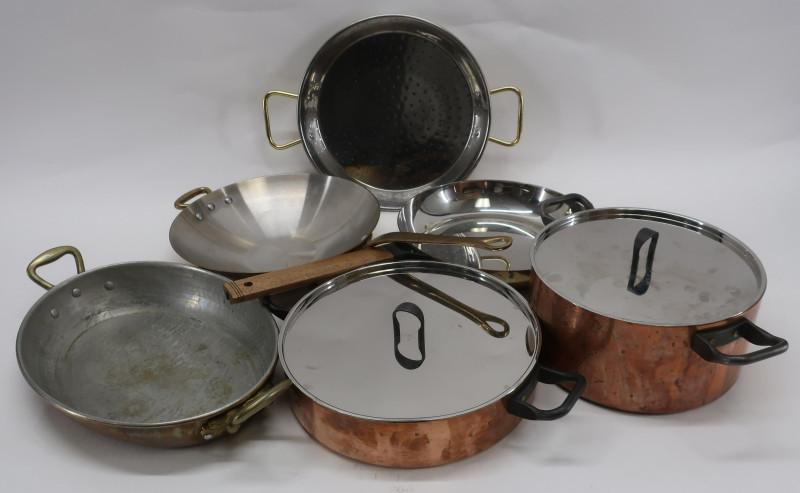 6 Copper Clad Cooking Pots &amp; Pans