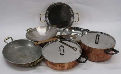 6 Copper Clad Cooking Pots &amp; Pans