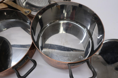 6 Copper Clad Cooking Pots &amp; Pans