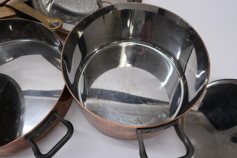 6 Copper Clad Cooking Pots &amp; Pans