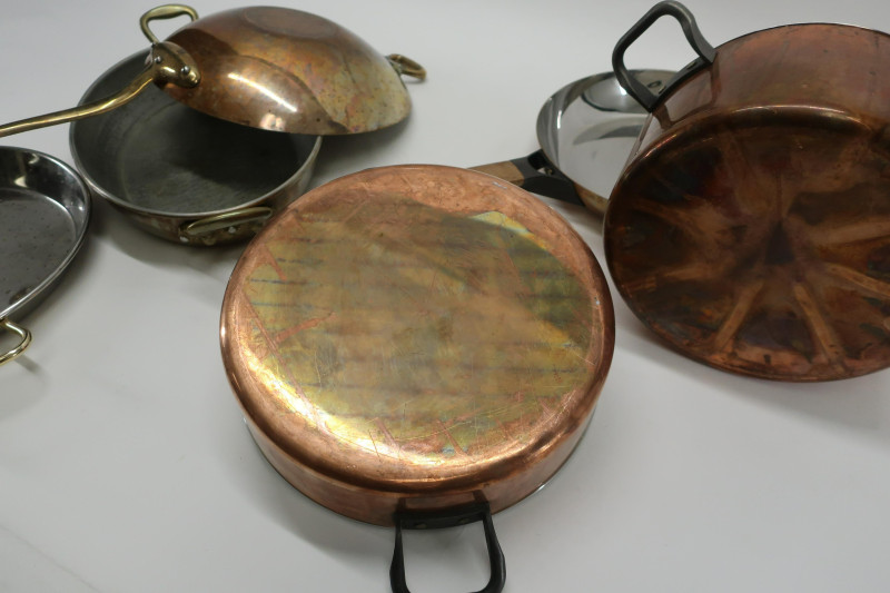 6 Copper Clad Cooking Pots &amp; Pans