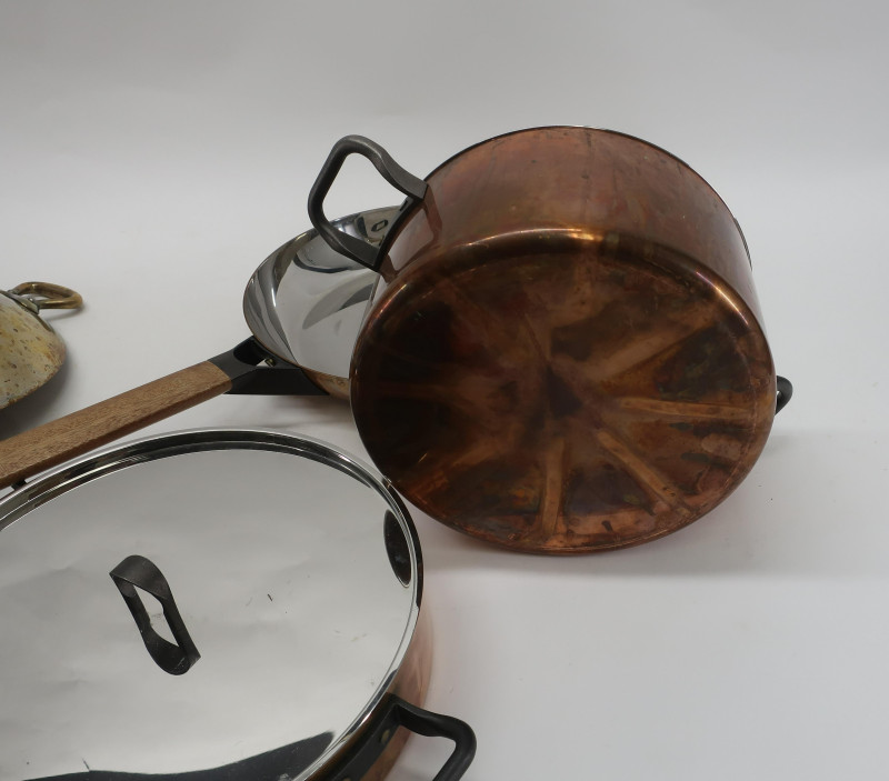 6 Copper Clad Cooking Pots &amp; Pans