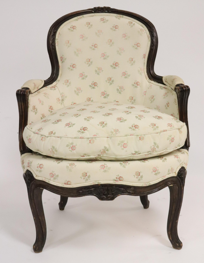 Louis XV Style Mahogany Fauteuil