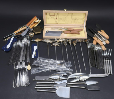 Group of specialty flatware &amp; serving pcs
