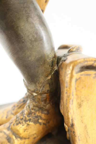 Gilt Painted Ceramic Sculpture of Schoolboy